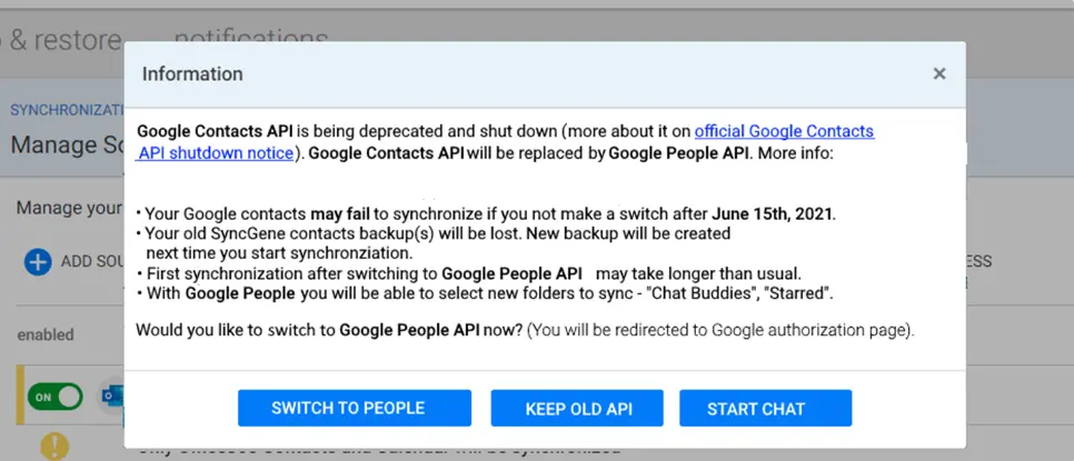 SyncGene data migration tool interface